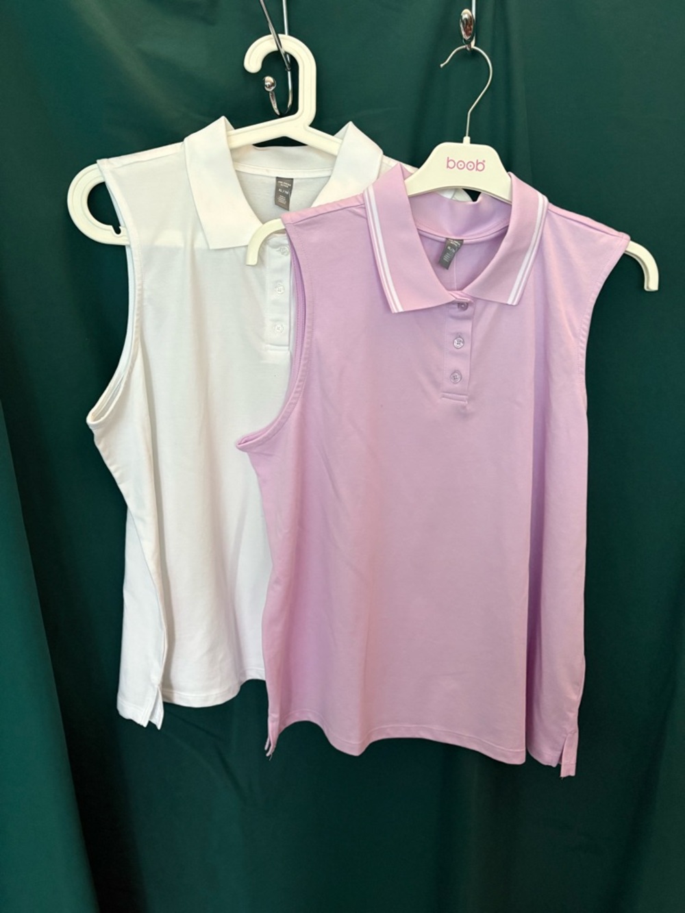 NEW Sleeveless Polo Top in White and Lavender